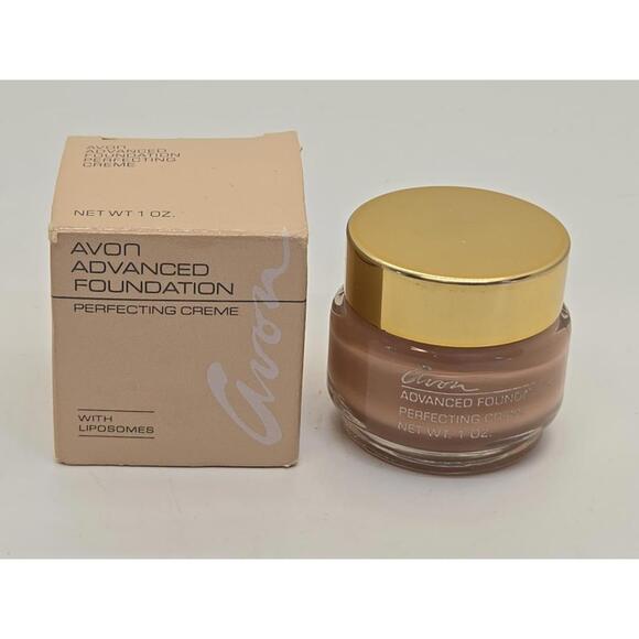 NOS 1991 Avon Advanced Foundation Perfecting Creme True Beige 1oz - Picture 1 of 8